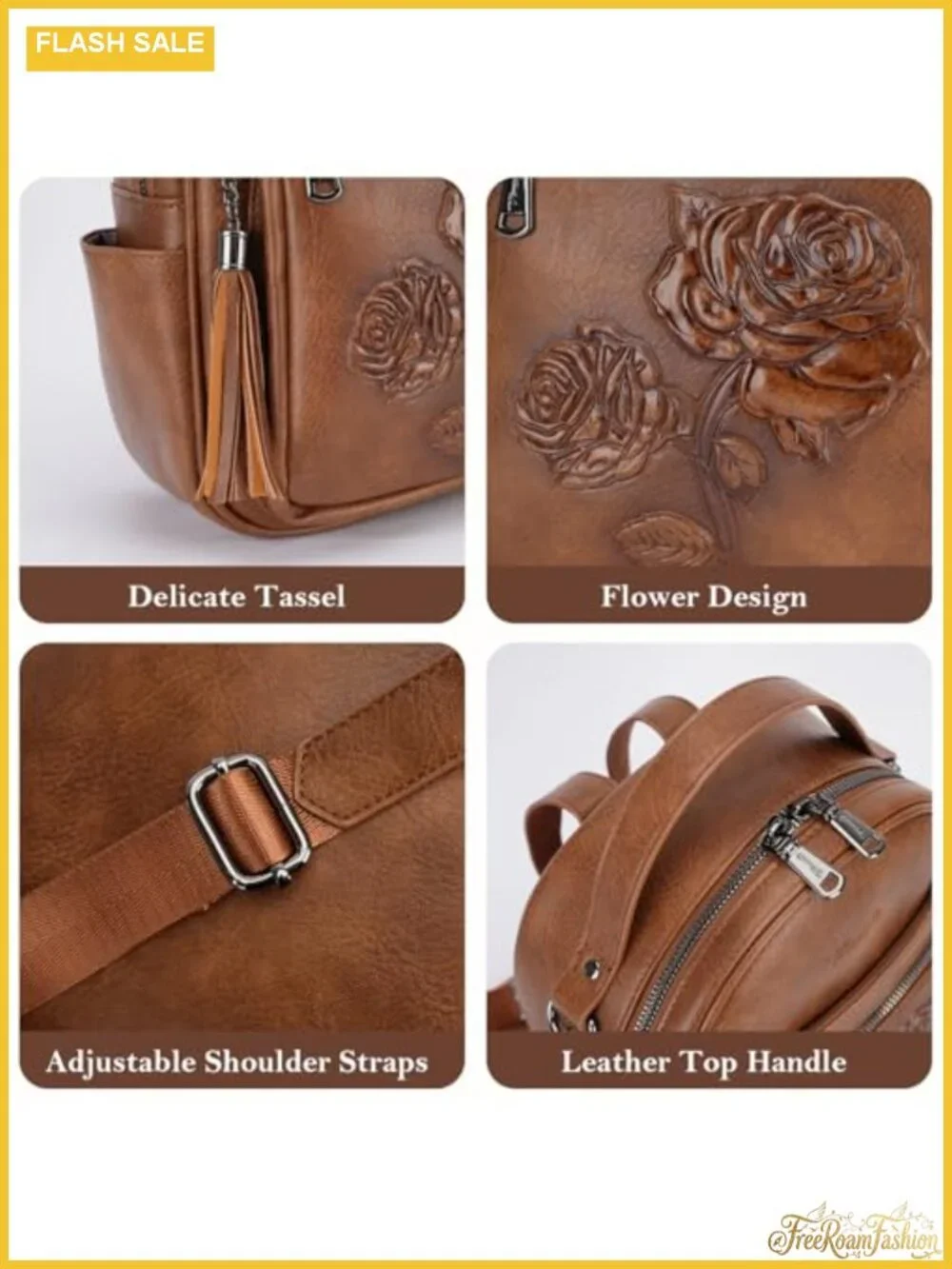 Women's Mini Backpack Purse Faux Leather Waterproof Travel Daypack